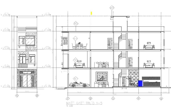 Bản vẽ thiết kế nhà phố được nhiều người lựa chọn trong tổng hợp bản vẽ nhà phố (file cad)