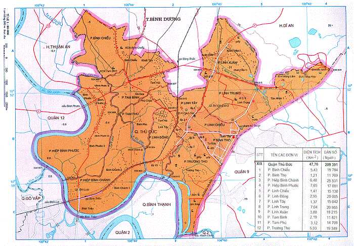 bản đồ phường Hiệp Bình Chánh quận Thủ Đức 1